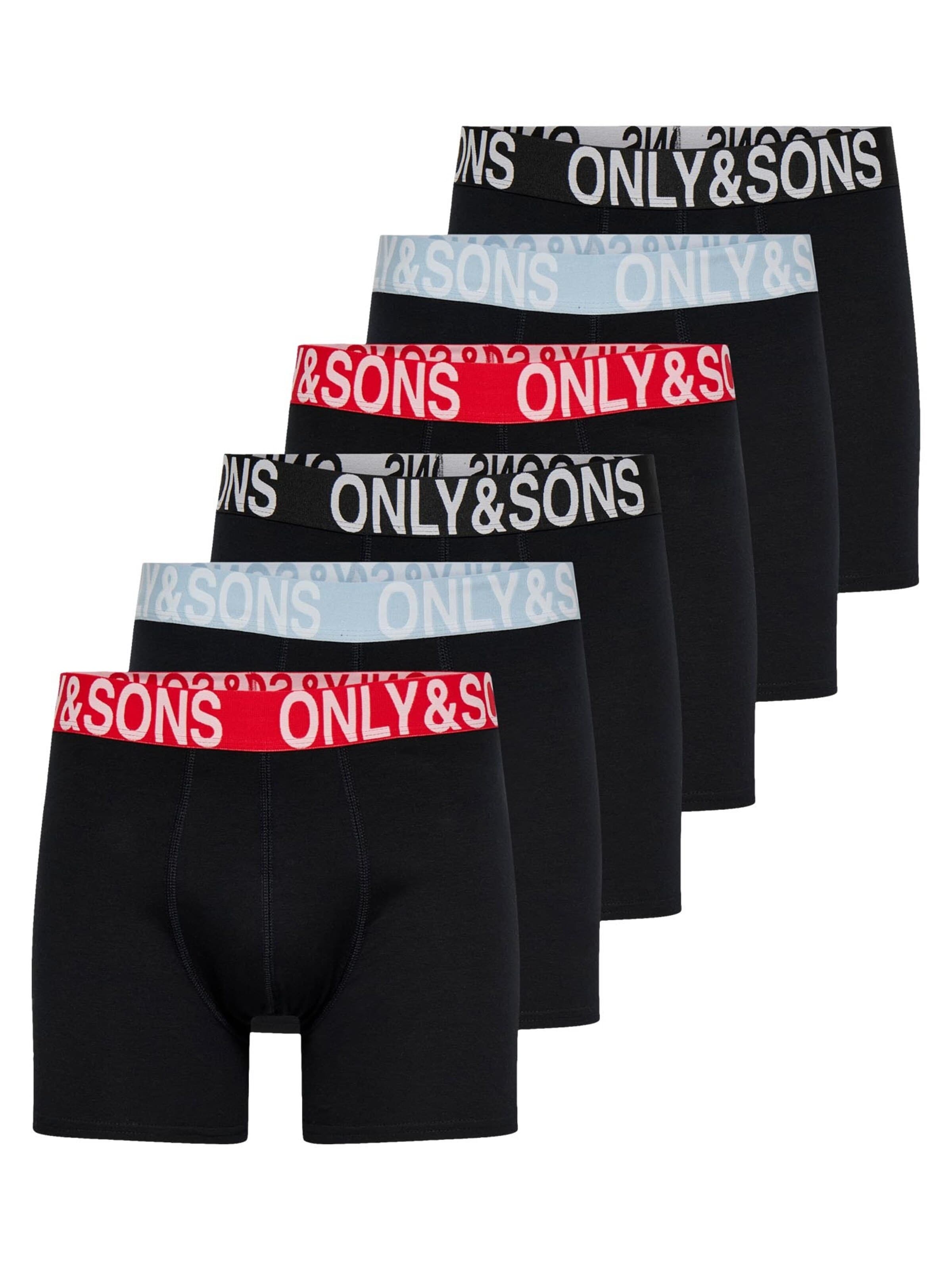 Only & Sons Boxershorts 'ONSFITZ SOLID BOXER'‌ in Schwarz: Vorderseite