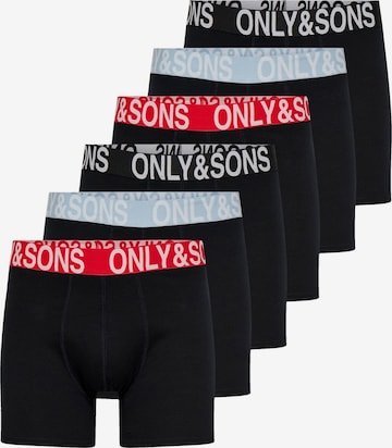 Only & Sons Boxershorts 'ONSFITZ SOLID BOXER' in Schwarz: Vorderseite
