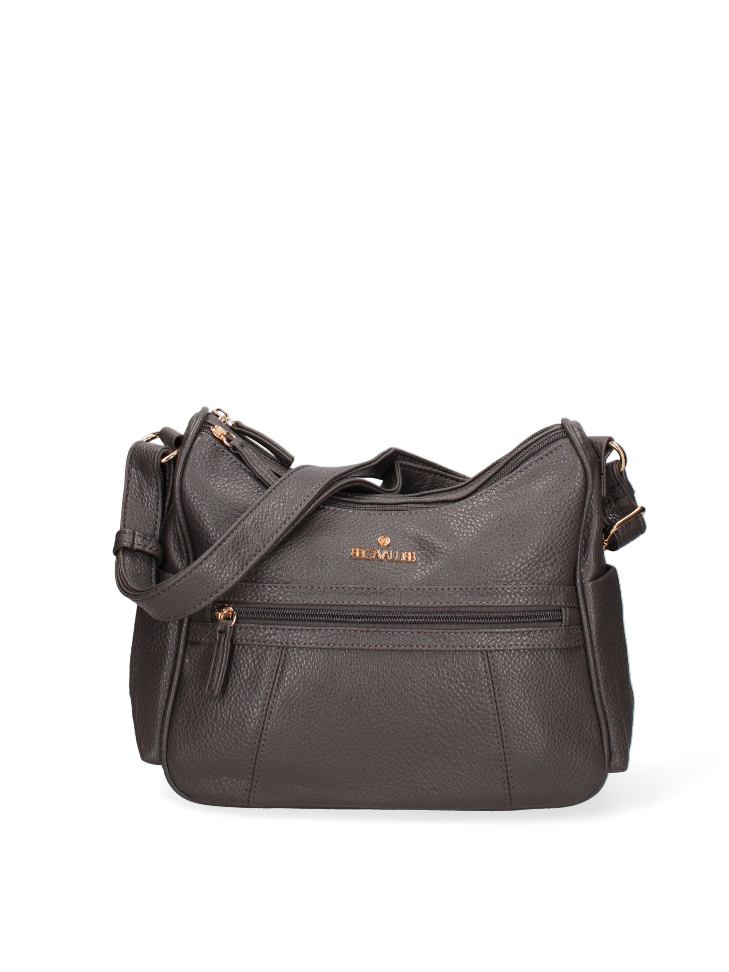 Borsa a tracolla 'Borsa a Tracolla Donna B Cavalli Ecopelle Zip Tasche Multiple 28x24cm' di B. Cavalli in grigio: frontale