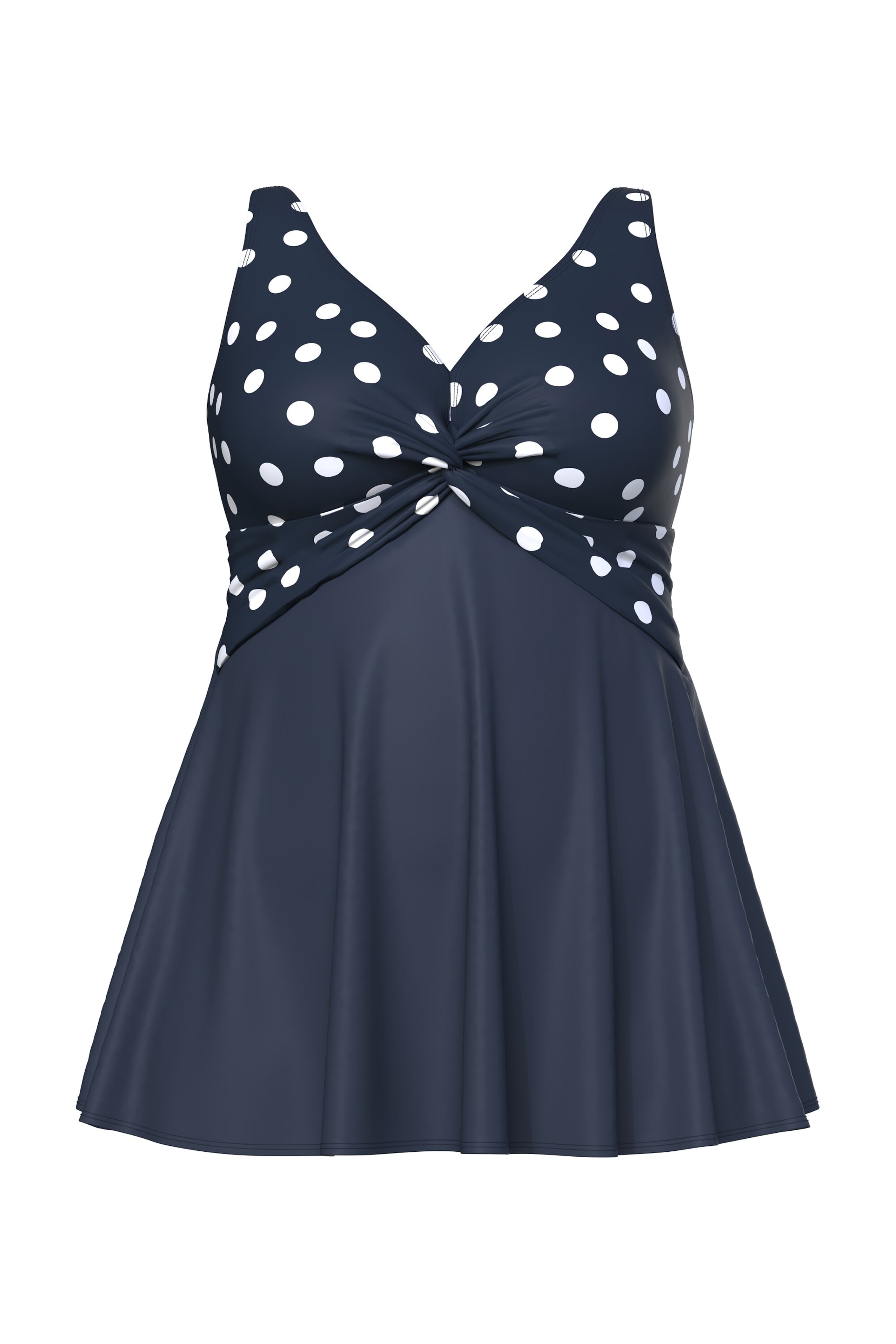 Ulla Popken Bralette Swimsuit in Blue: front