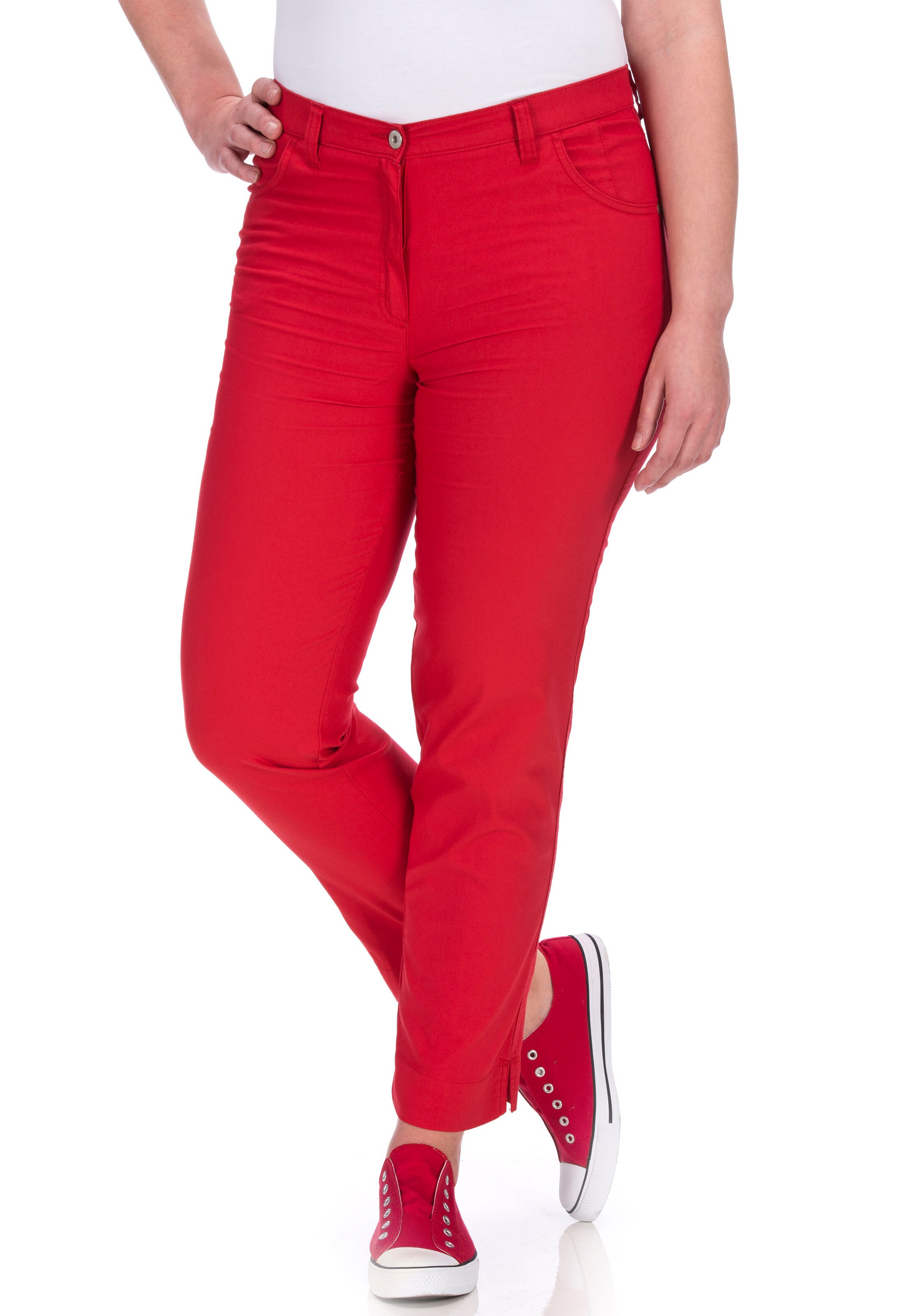 KjBRAND Slim fit Chino Pants in Red: front
