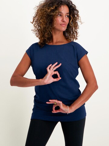 Urban Goddess Yoga & Activewear Sporttop 'Asana Yoga and Pilates' in Blau: Vorderseite