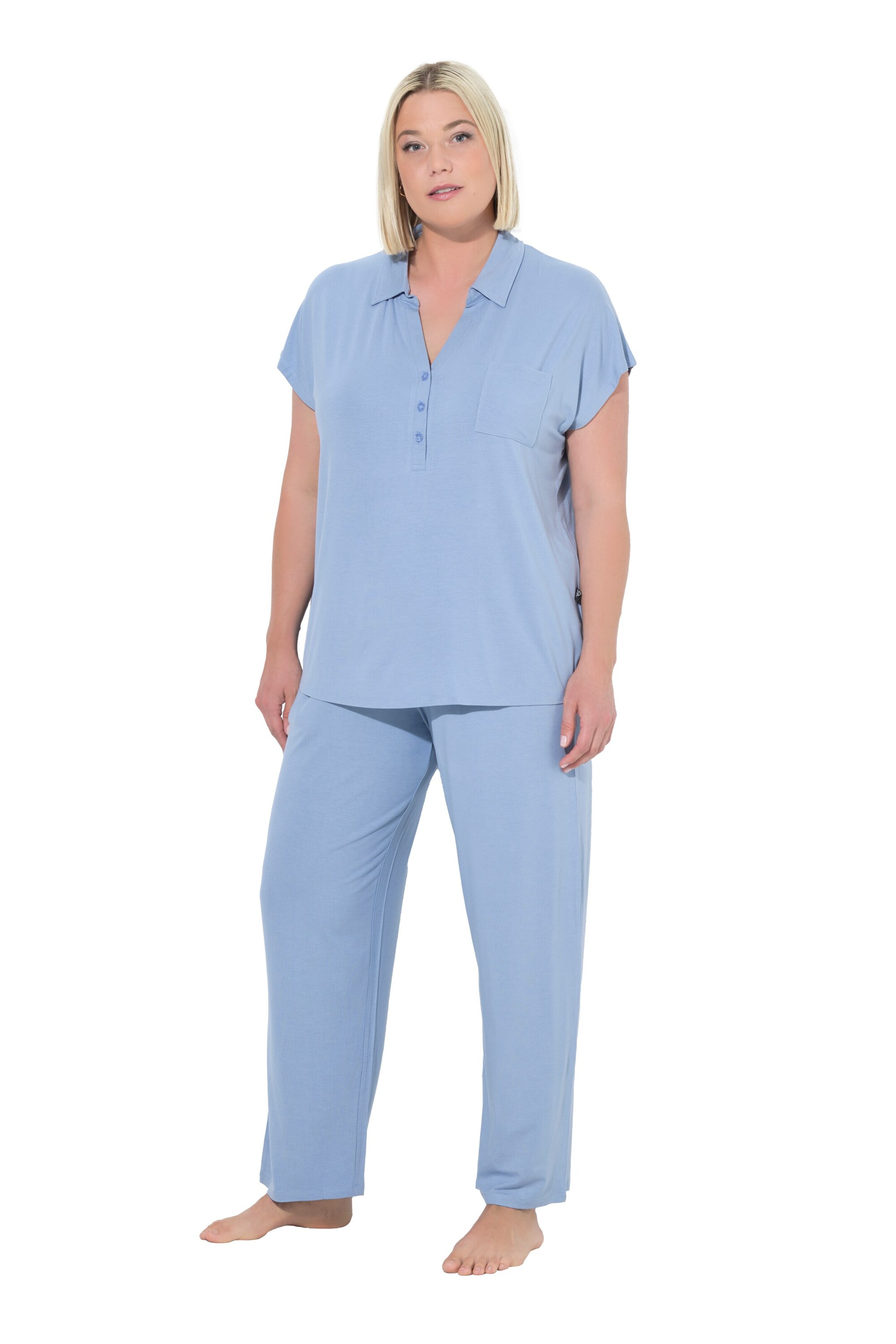 Ulla Popken Pajama in Blue: front