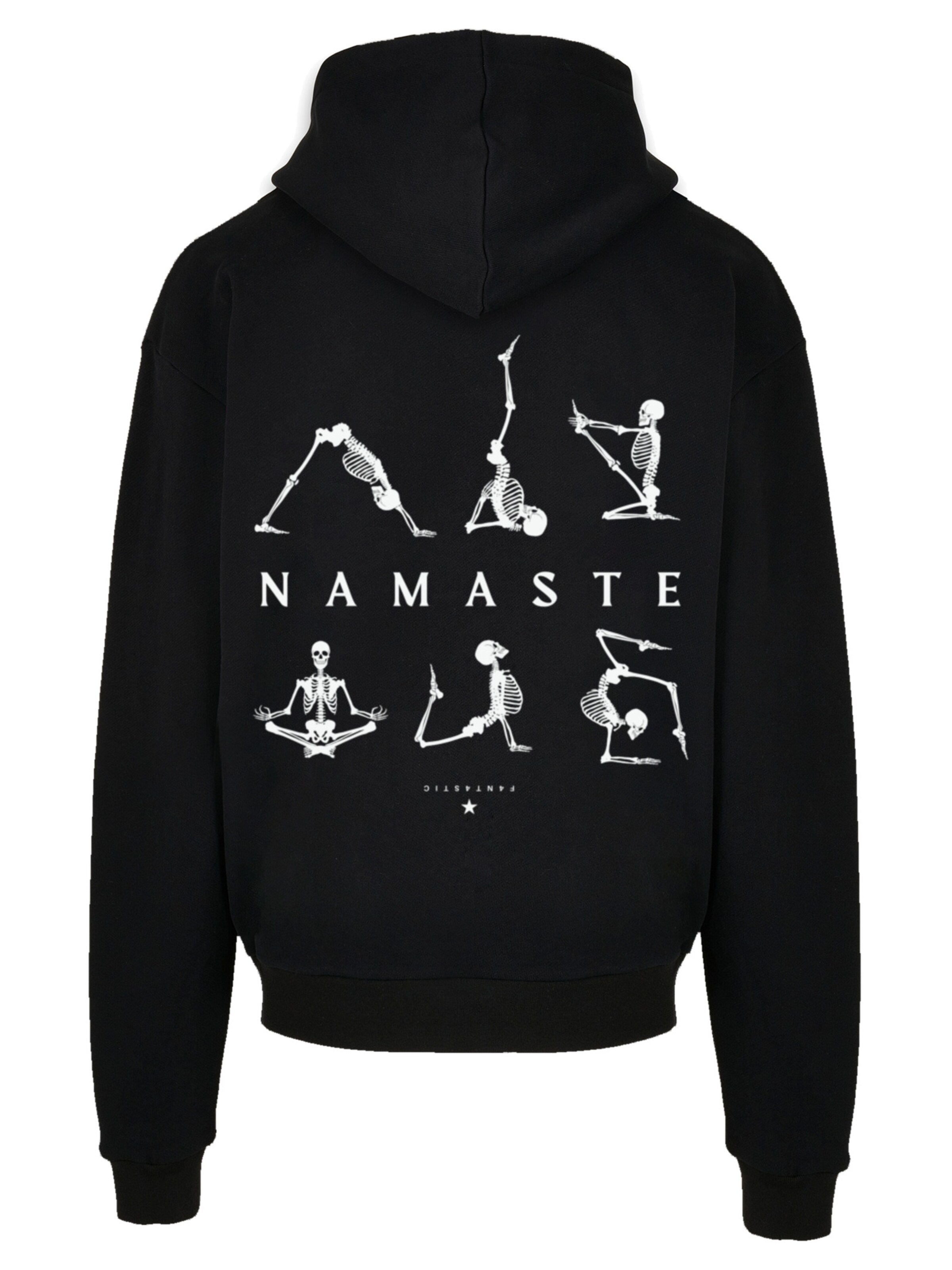 Sweat-shirt 'Namaste Yoga Skelett Halloween' F4NT4STIC en noir
