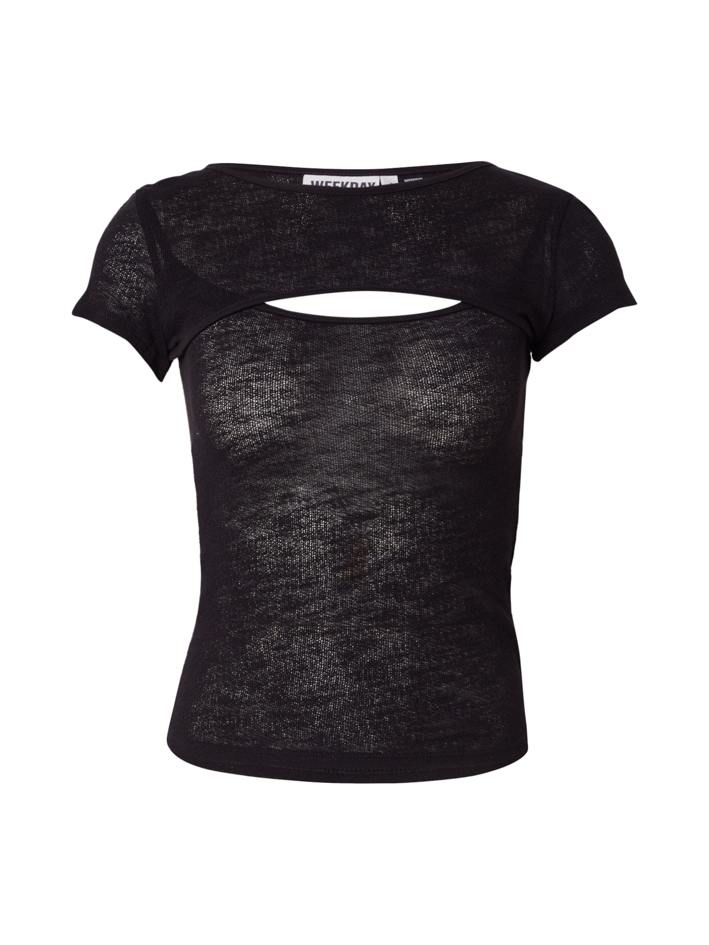 WEEKDAY - Camiseta 'Ray' en negro: frente