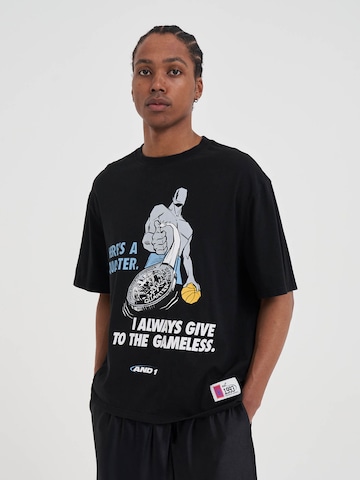 AND1 T-Shirt 'Gameless Trash Talk' in Schwarz: Vorderseite