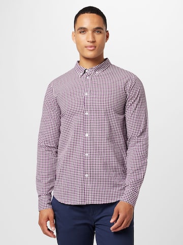 ABOUT YOU Regular fit Button Up Shirt 'Caspar' in Purple: front