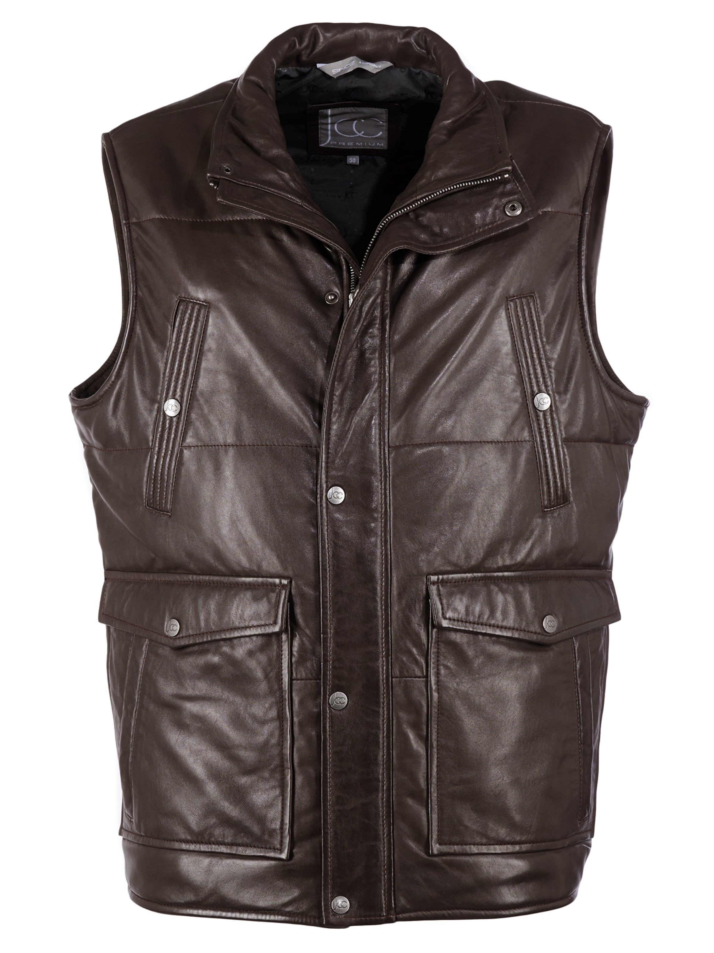 JCC Vest in Brown: front