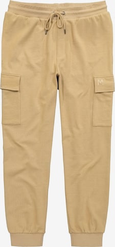 Men Plus Tapered Cargobroek in Beige: voorkant