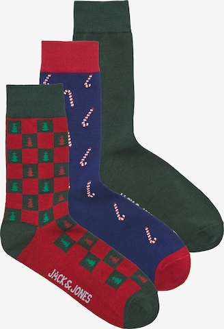 Șosete 'JACJOLLY XMAS' de la JACK & JONES pe albastru: față