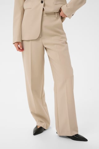 Wide Leg Pantalon 'SLCorinne' SOAKED IN LUXURY en beige : devant