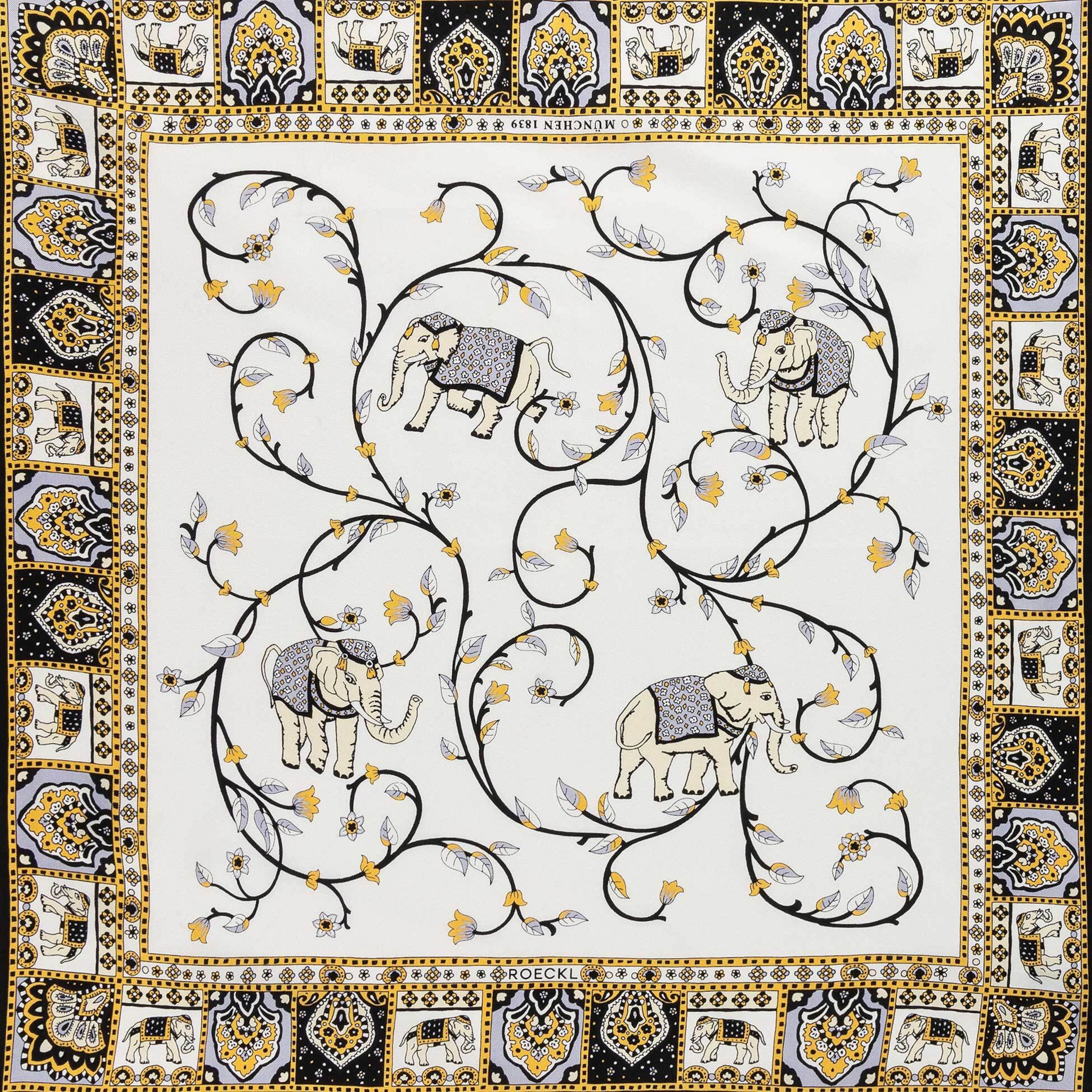 Foulard 'ELEPHANT GARDEN NICKY' di Roeckl in colori misti: frontale
