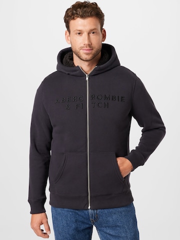 Abercrombie & Fitch Zip-Up Hoodie in Grey: front