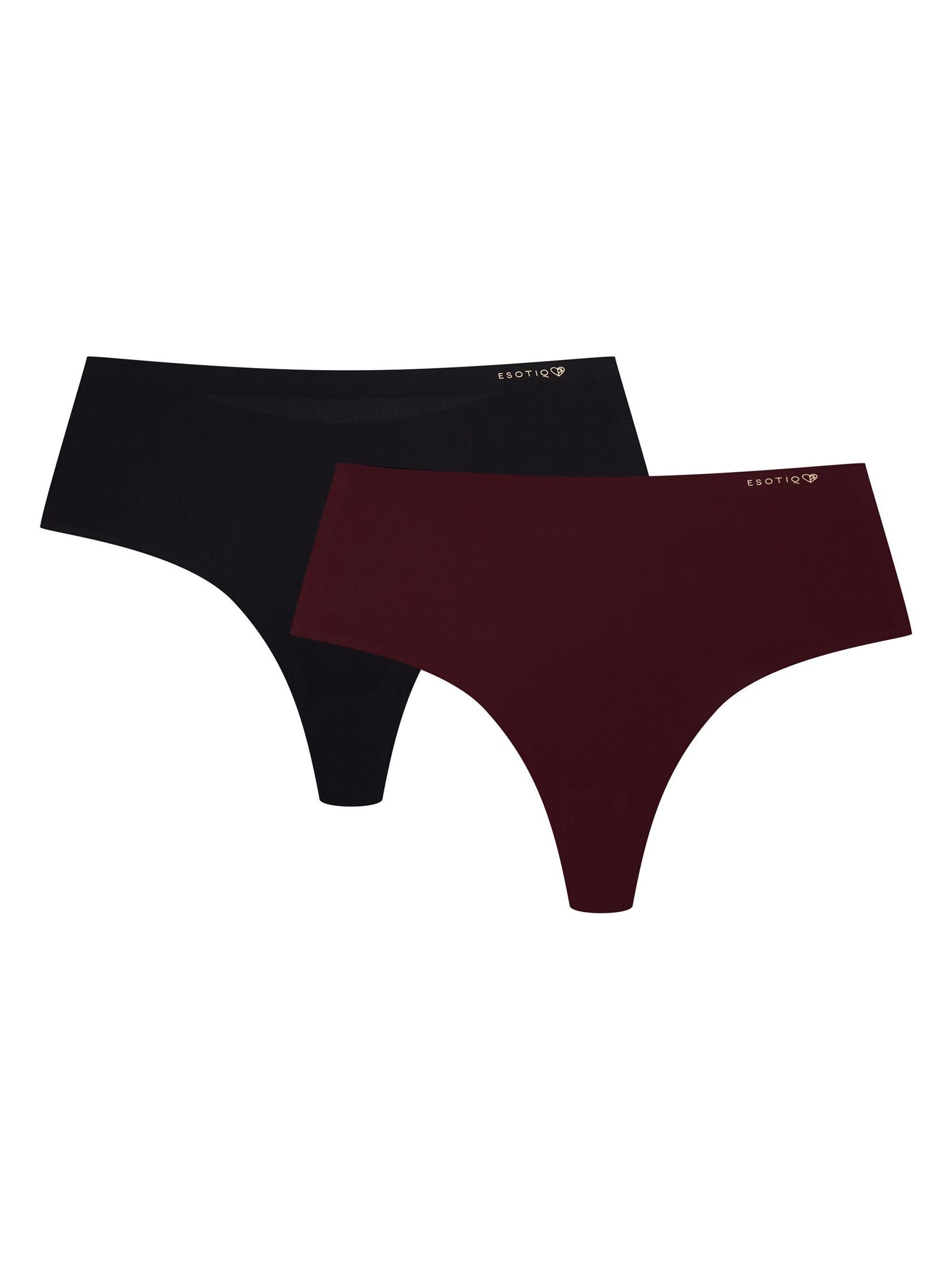 ESOTIQ Thong 'String Parks im 2er Pack, hohe Leibhöhe, nahtlos, glatte Microfaser' in Mixed colors: front