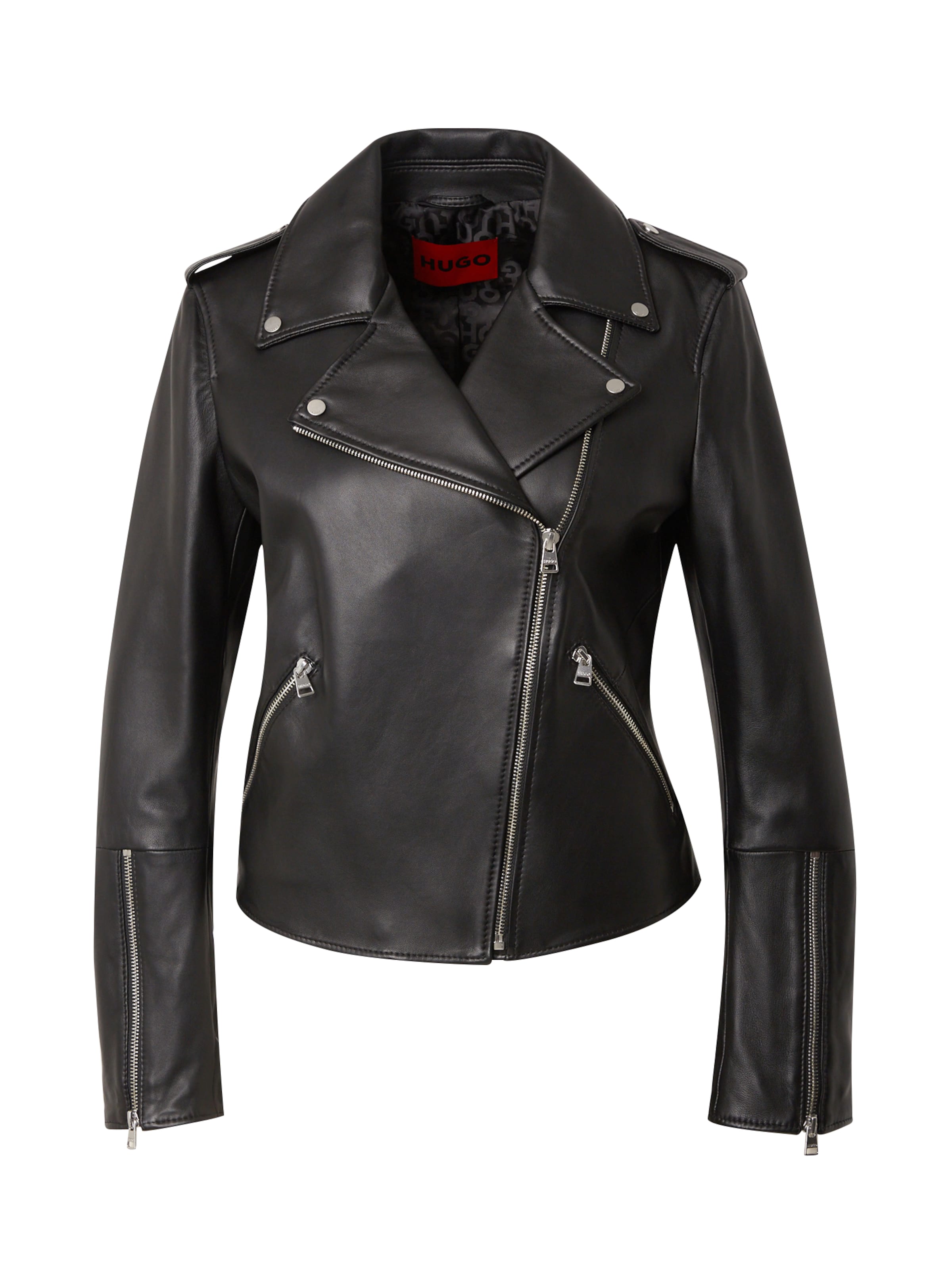 HUGO Φθινοπωρινό και ανοιξιάτικο μπουφάν 'Lujana' σε μαύρο: μπροστά