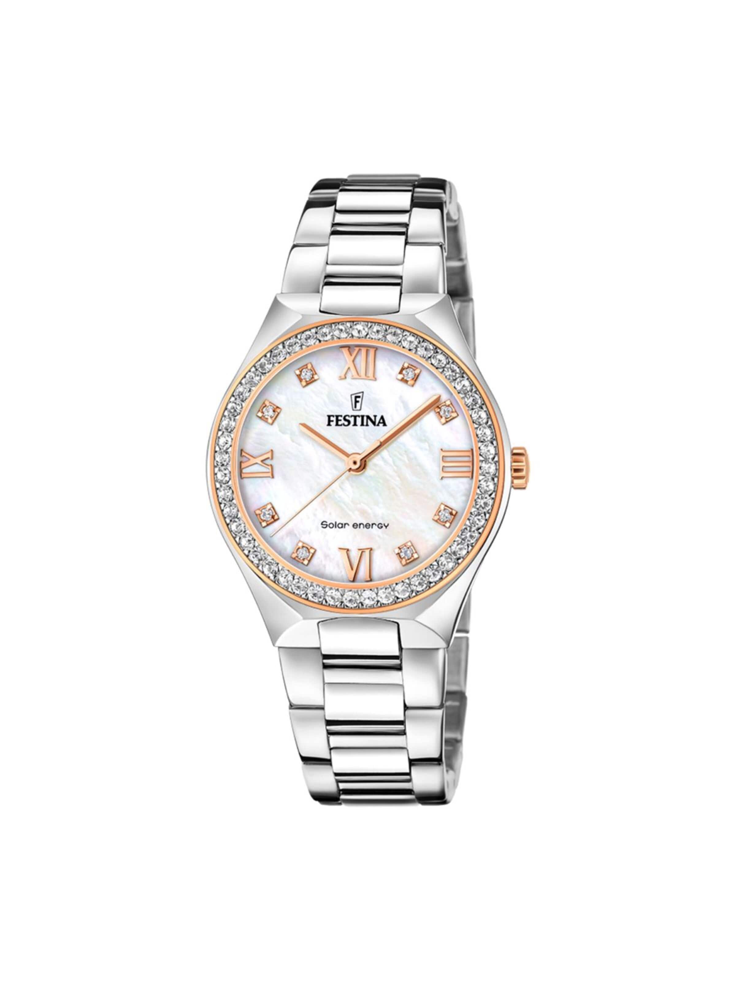 FESTINA Analoog horloge 'Festina - Watch Solar Energy - Quartz watch movement - Watch case width: 35 mm' in Beige: voorkant