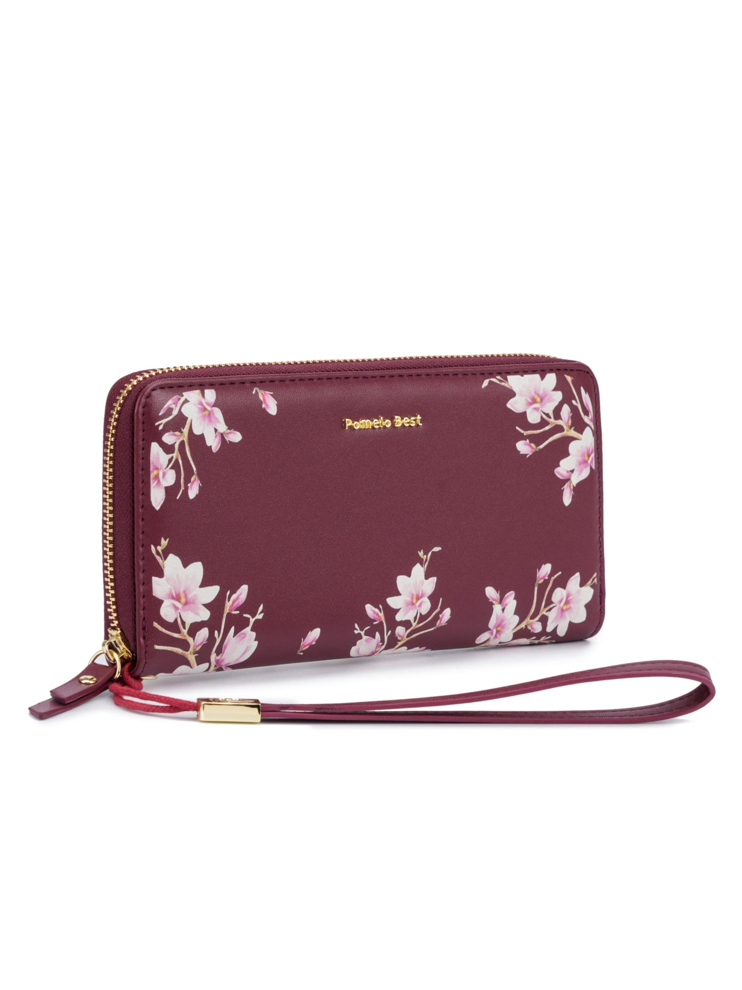 Pomelo Best Wallet 'Pomelo Best Portemonnaie Damen mit Blumenprint' in Red: front