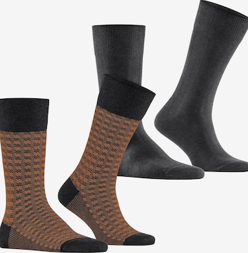 ESPRIT Socks 'Houndstooth 2-Pack' in Grey: front
