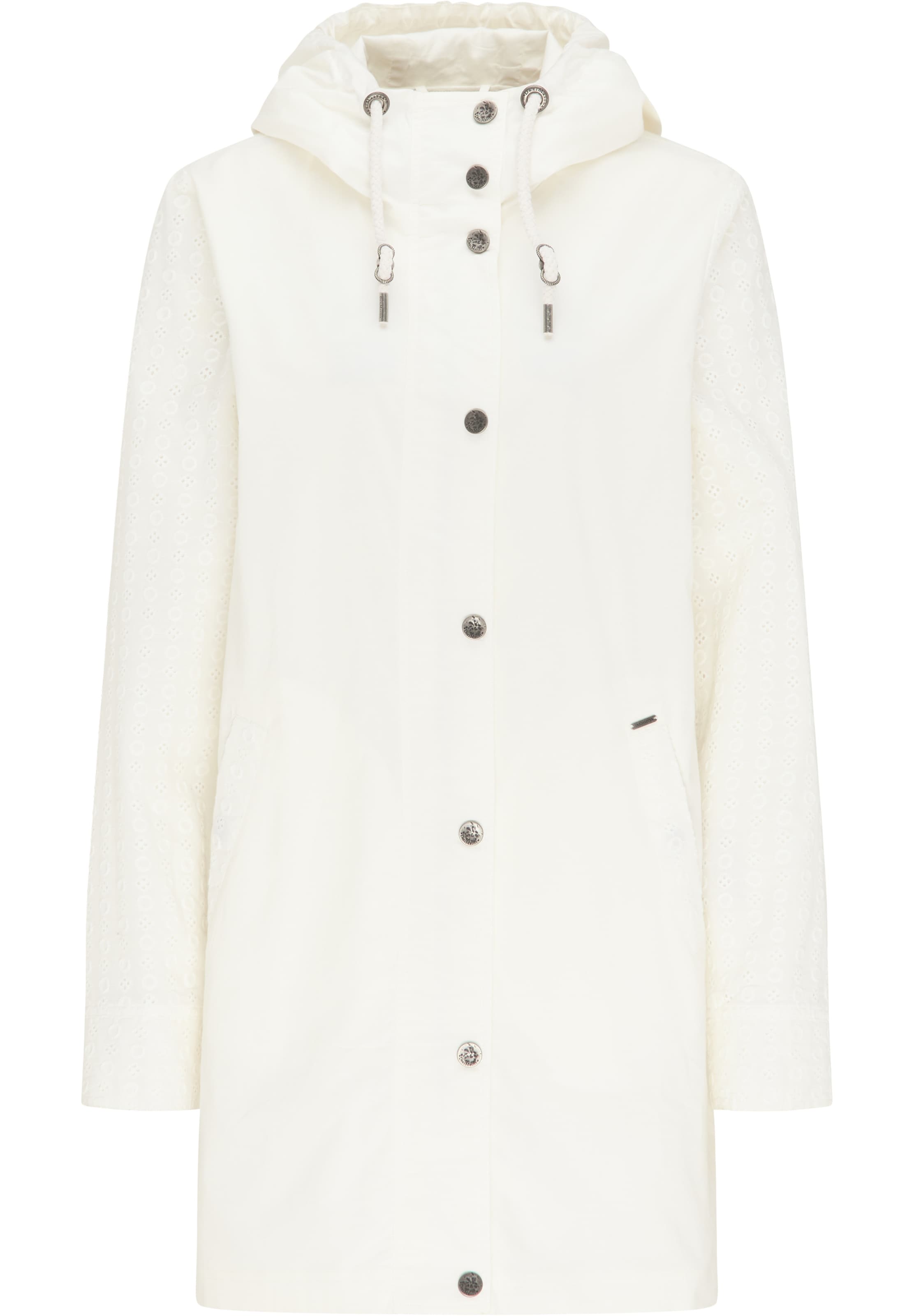 Parka mi-saison DreiMaster Vintage en blanc : devant