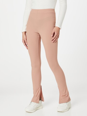 Misspap Flared Leggings in Brown: front