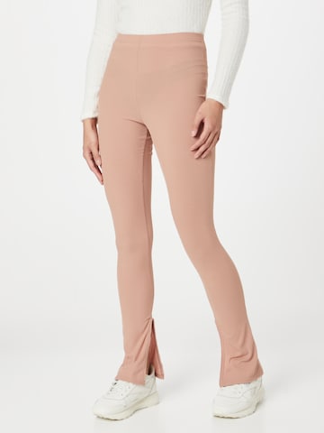 Misspap Flared Leggings in Bruin: voorkant