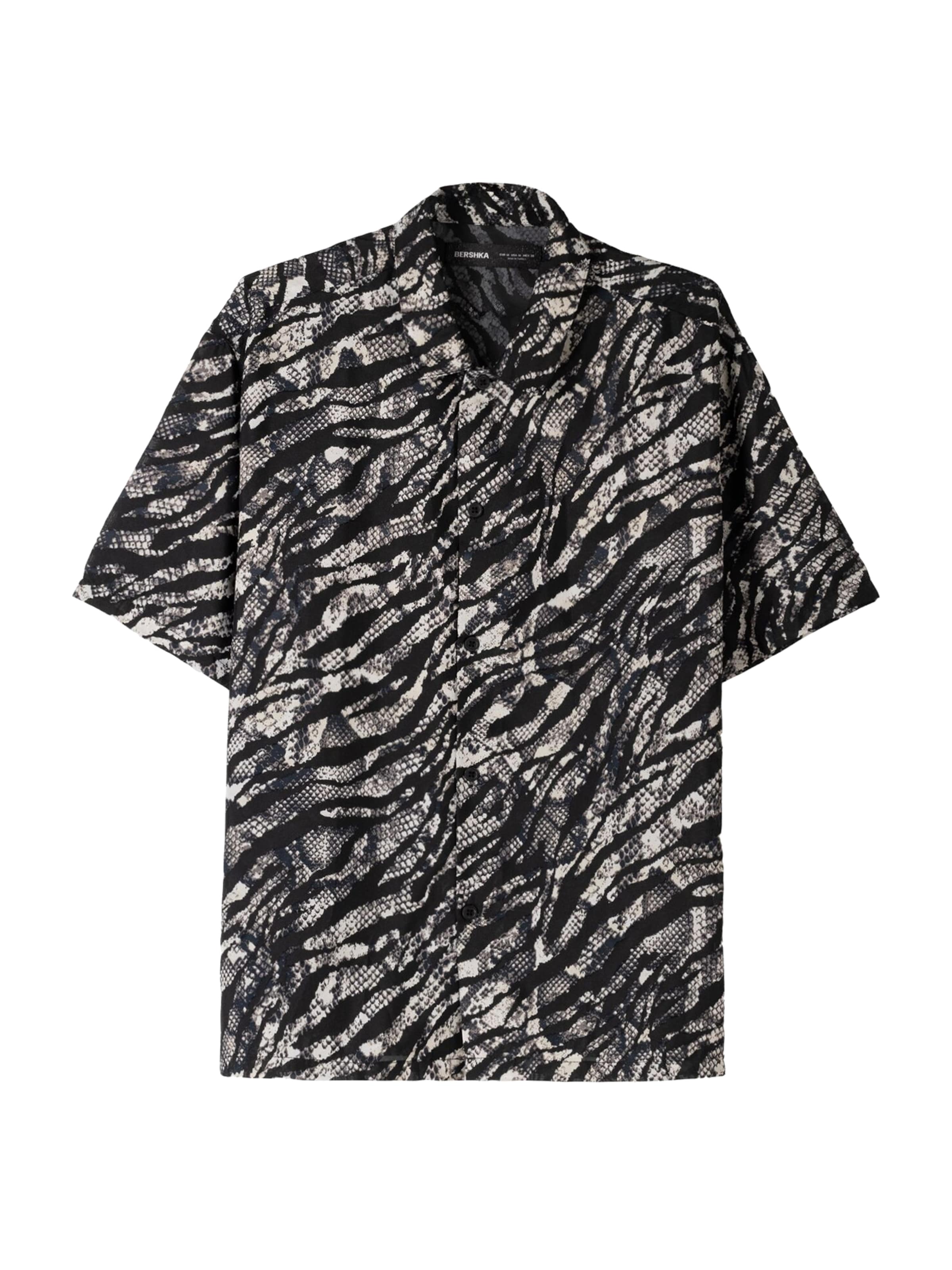 Bershka Comfort Fit Košeľa - Čierna: predná strana