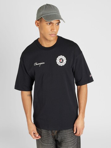 juoda Champion Authentic Athletic Apparel Marškinėliai