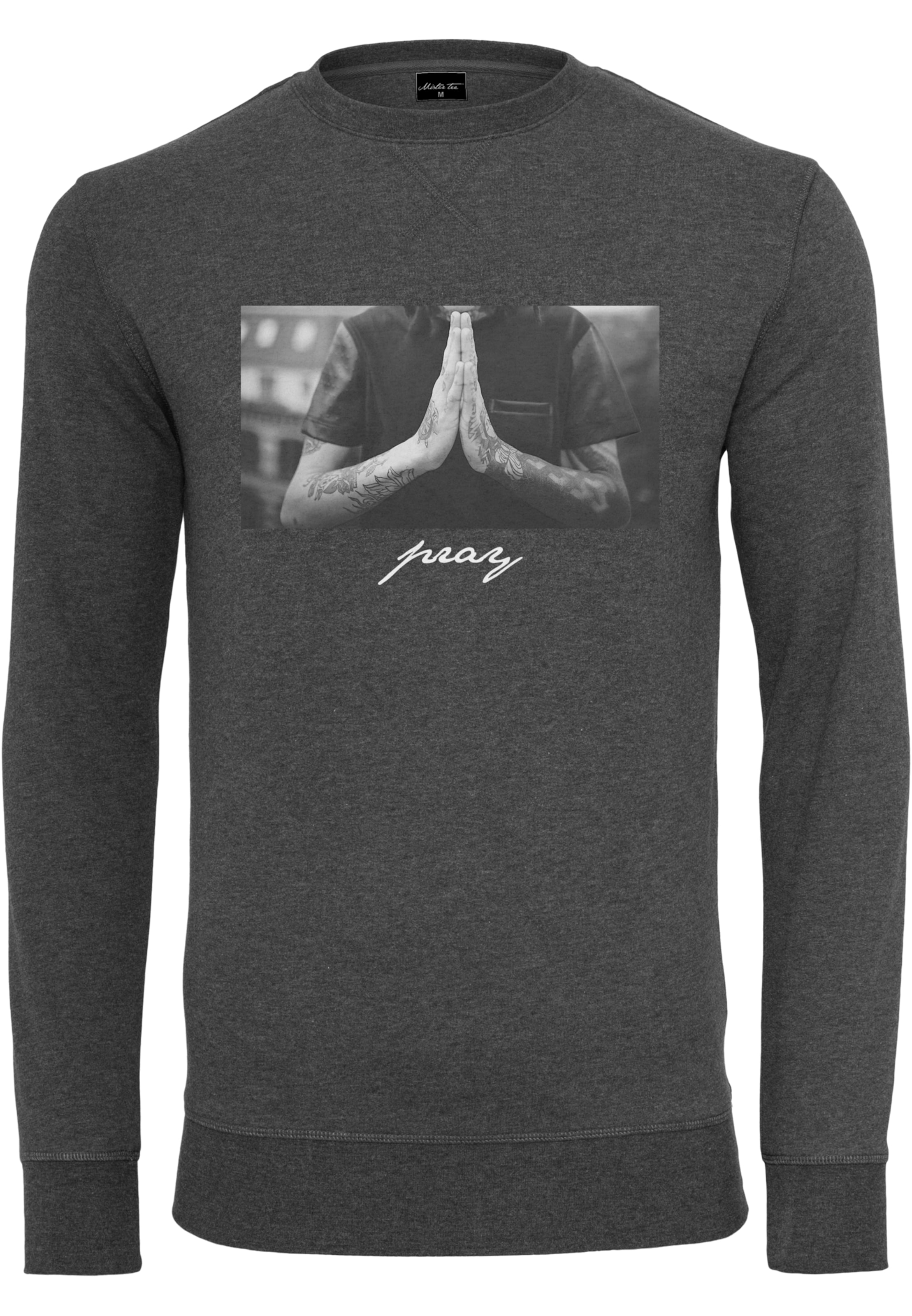 MT Men Sweatshirt 'Pray' in Anthracite / White / Off white, Item view