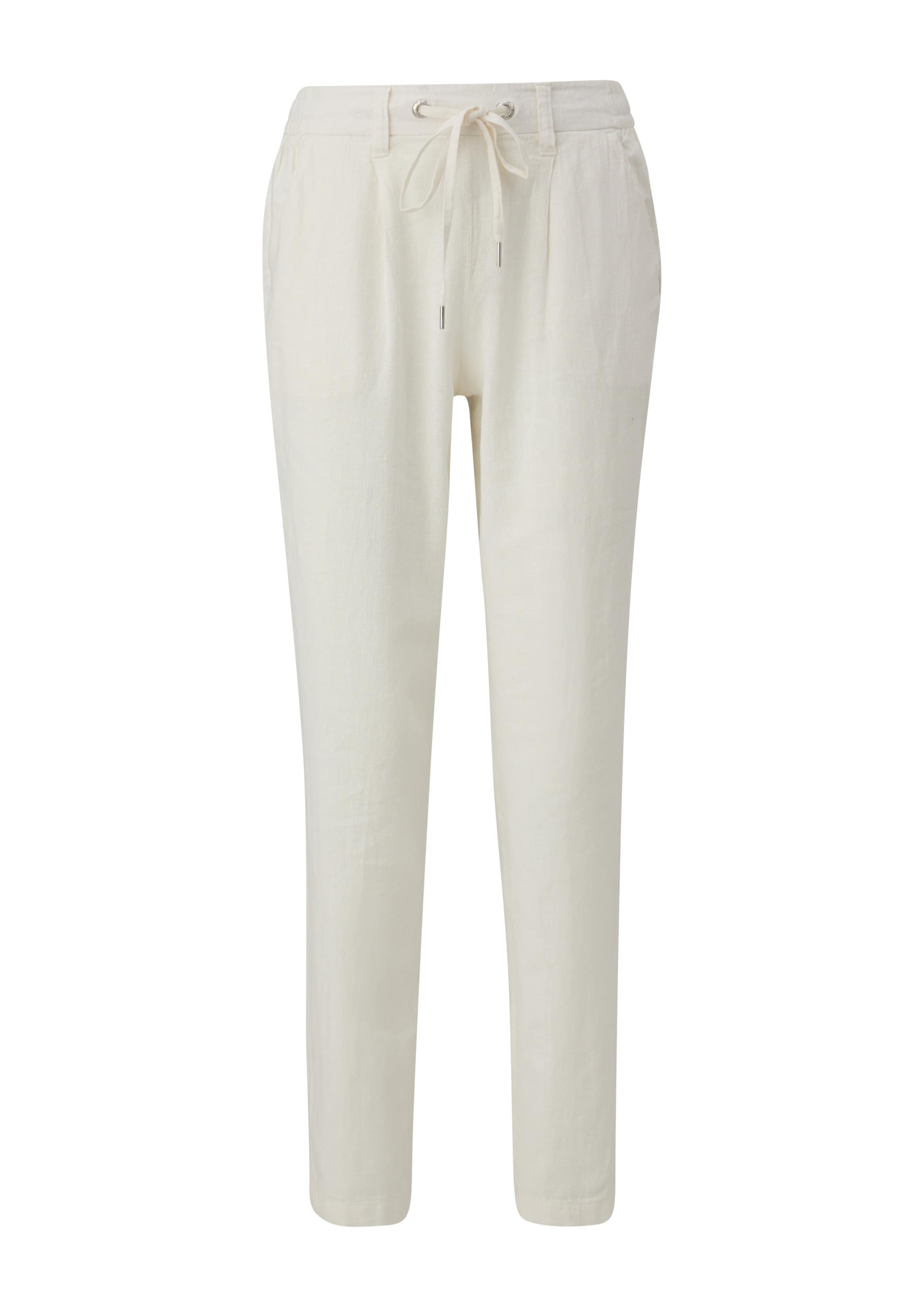QS Pleat-Front Pants in Beige: front