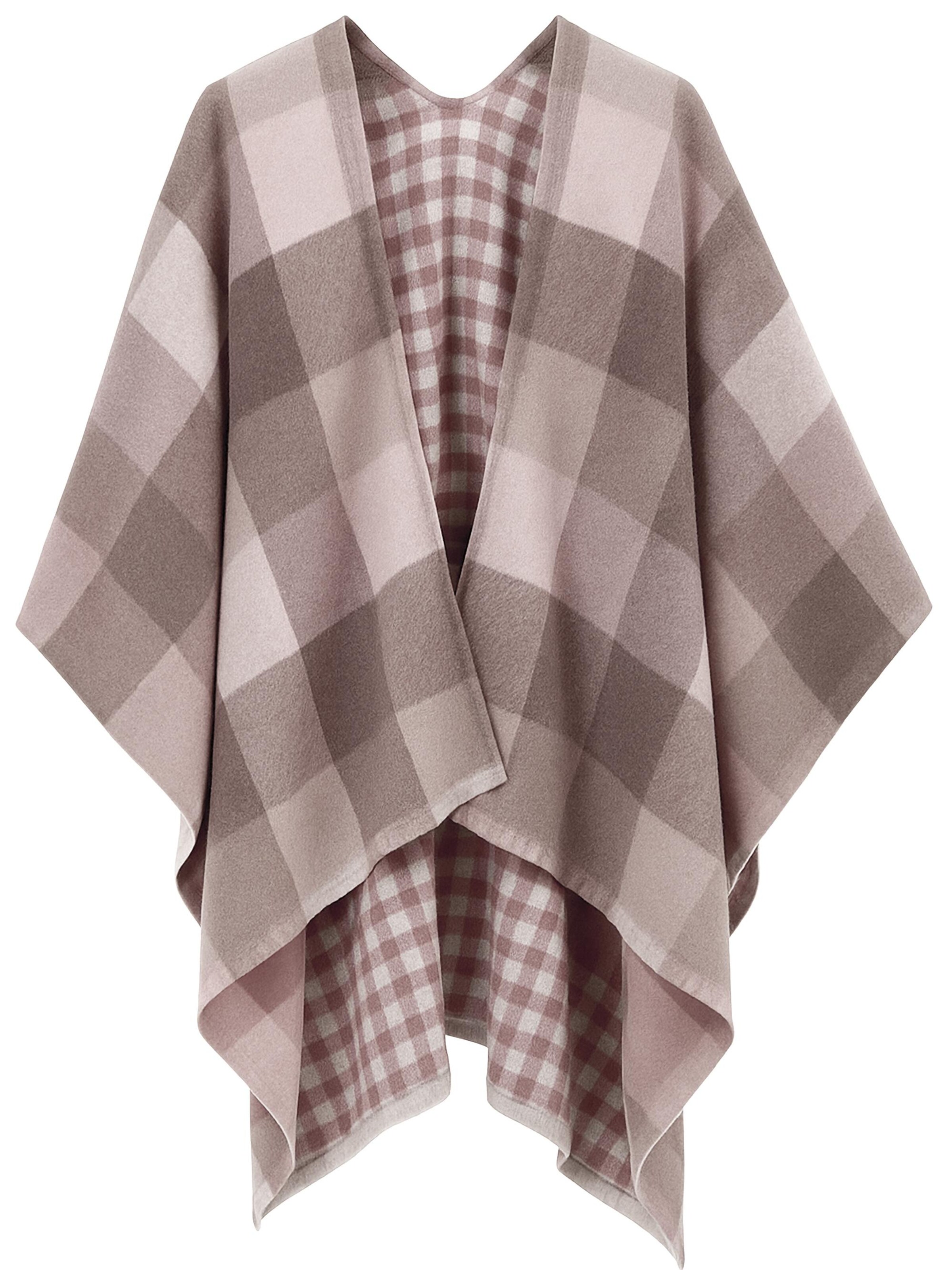 COLLEZIONE ALESSANDRO Cape 'Karo'‌‌‌‌‌‌‌‌‌ in Pink: Vorderseite