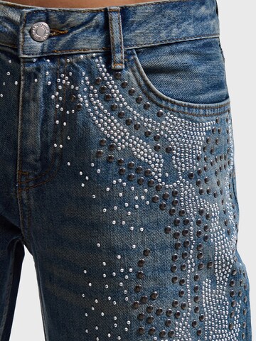 IT'S BASIC - Pierna ancha Vaquero 'STUDDED WIDE LEG MID RISE JEANS' en azul