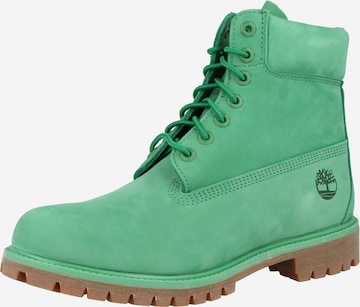 TIMBERLAND - Bota com atacadores em verde: frente