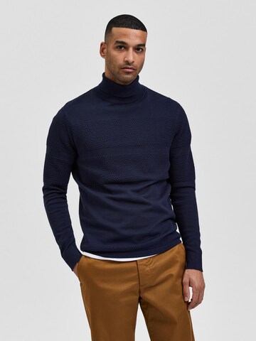 Pull-over 'Maine' SELECTED HOMME en bleu : devant