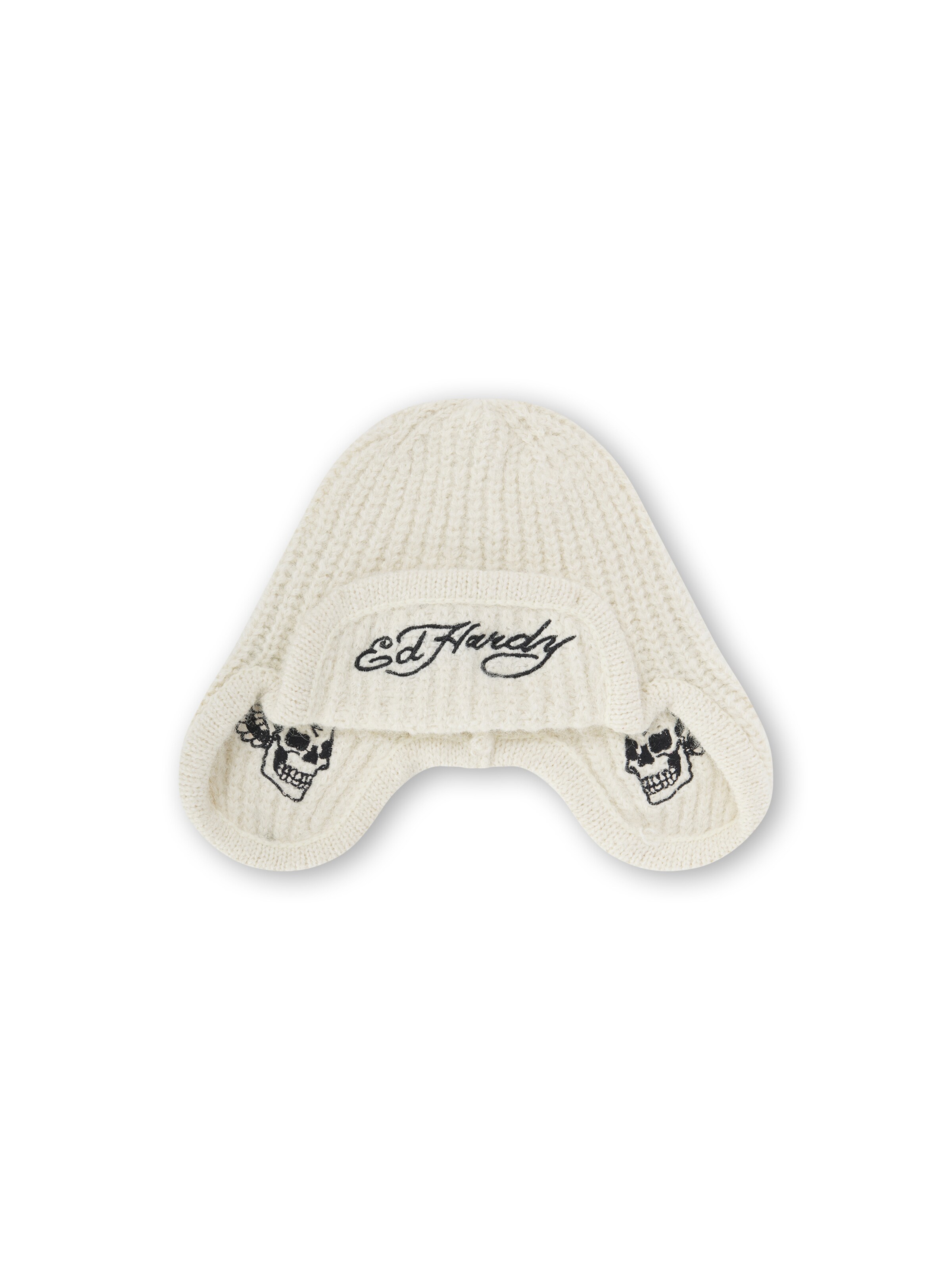 Ed Hardy Шапка в размер 55-60 в кремаво / черно, Преглед на продукта