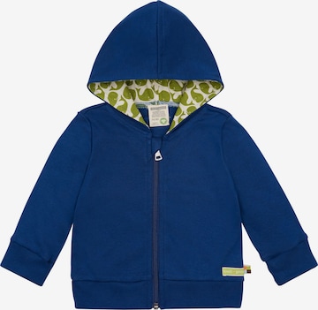 loud + proud Zip-Up Hoodie 'Interlock' in Blue: front