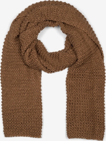 styleBREAKER Schal 'Langer Strick Schal mit Wellen Strickmuster' in Braun: Vorderseite