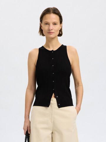 SELECTED - Chaleco de punto en negro: frente