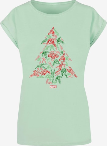 ABSOLUTE CULT Shirt 'Marvel - Avengers Tree' in Green: front