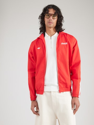 ADIDAS ORIGINALS Φθινοπωρινό και ανοιξιάτικο μπουφάν 'Coca Cola Classic Firebird' σε κόκκινο: μπροστά