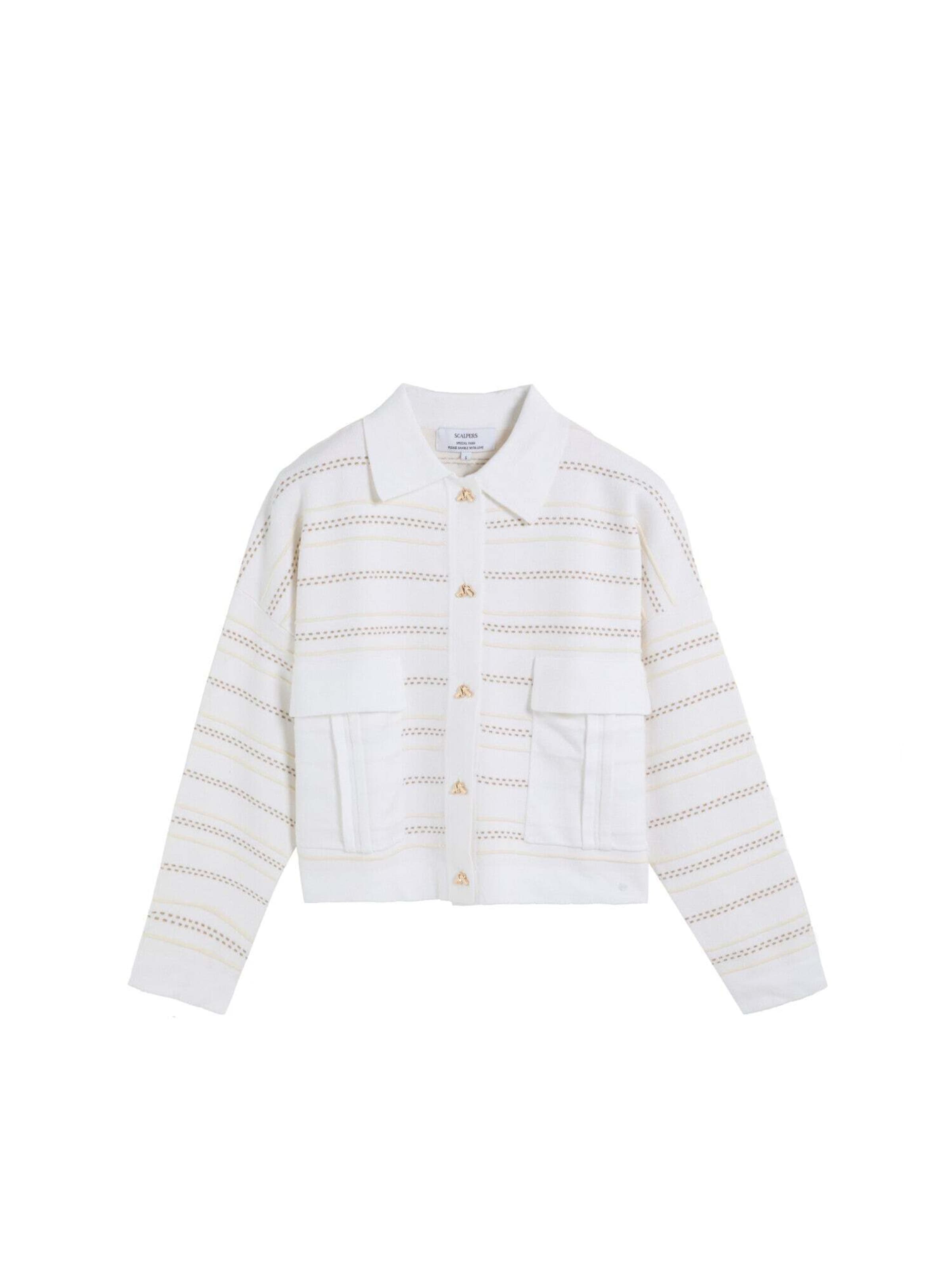 Scalpers Emblurex Cardigan ' ' in Beige: Vorderseite