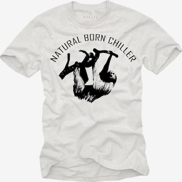 MAKAYA Shirt 'BornChiller' in White: front
