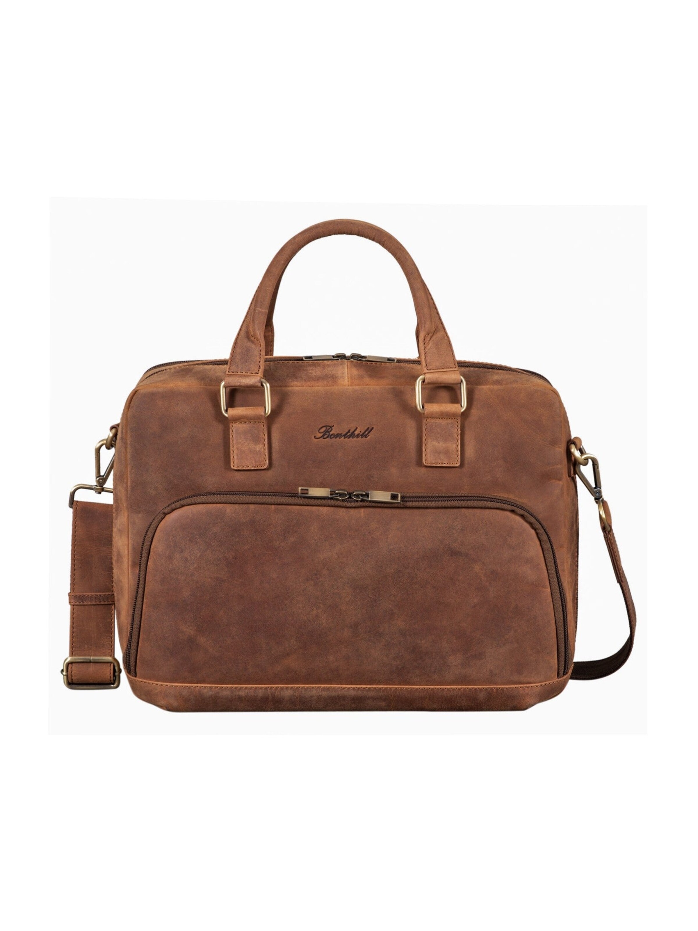 Benthill Briefcase in Brown: front
