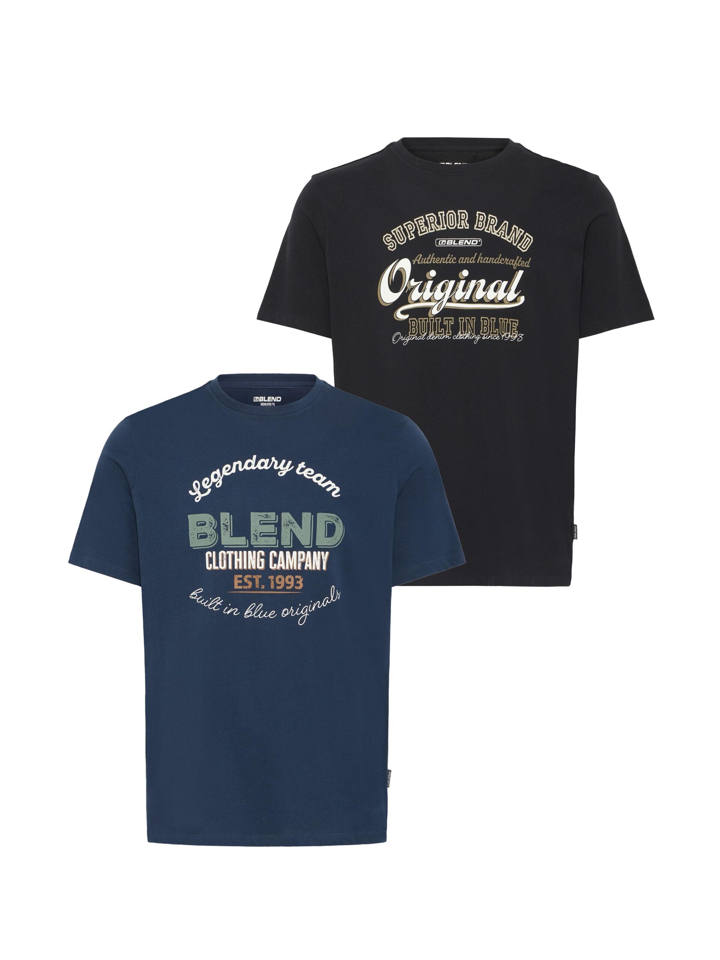 BLEND Rundhalsshirt ' BHBenop 2 Pack ' in Blau: Vorderseite