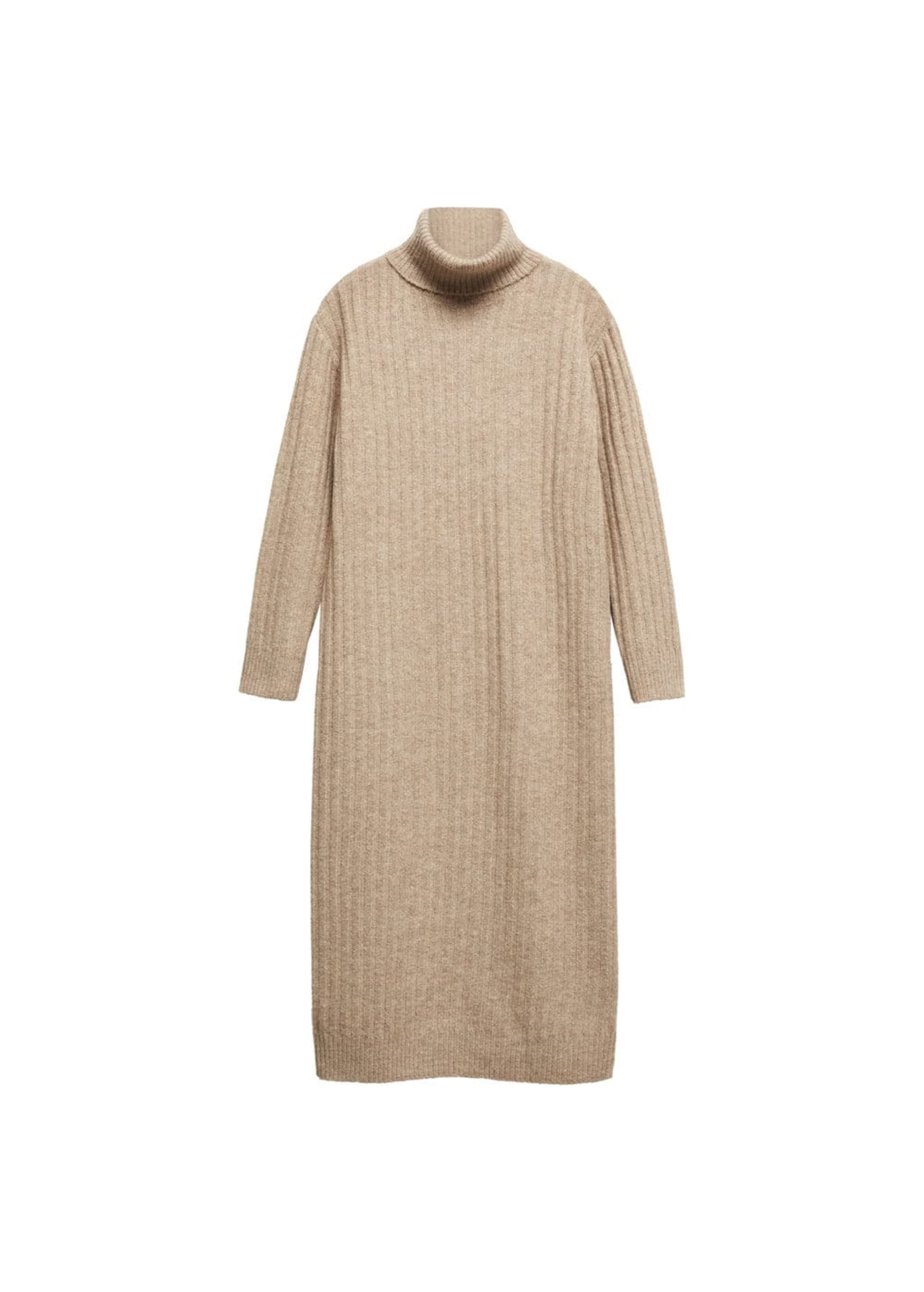 Mango gebreide jurk beige sale