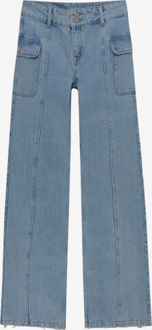 Pull&Bear Flared Jeans in Blauw: voorkant