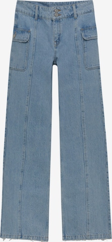 Evazați Jeans de la Pull&Bear pe albastru: față