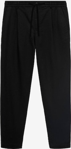 MANGO MAN Pleat-Front Pants 'Romelino' in Black: front
