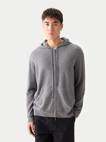 GOBI Cashmere Kofta 'Men's Zip-Up Cashmere Hoodie' i grå: framsida