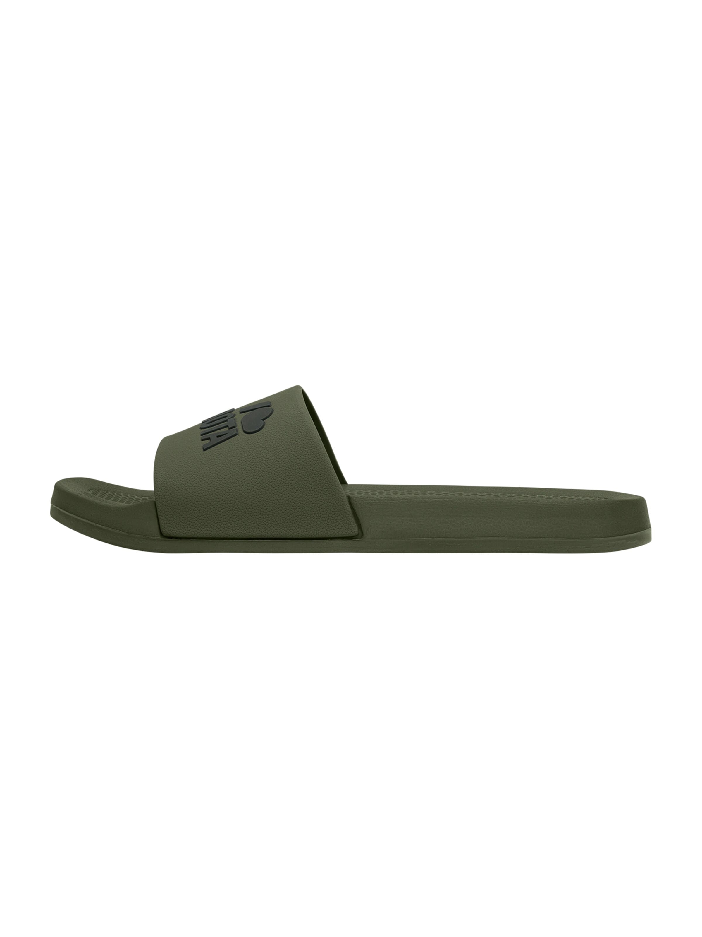 Kubota Strand-/badschoen 'Kubota Men's Slip-On Dark Green Basic Plain Pool Slides' in Groen