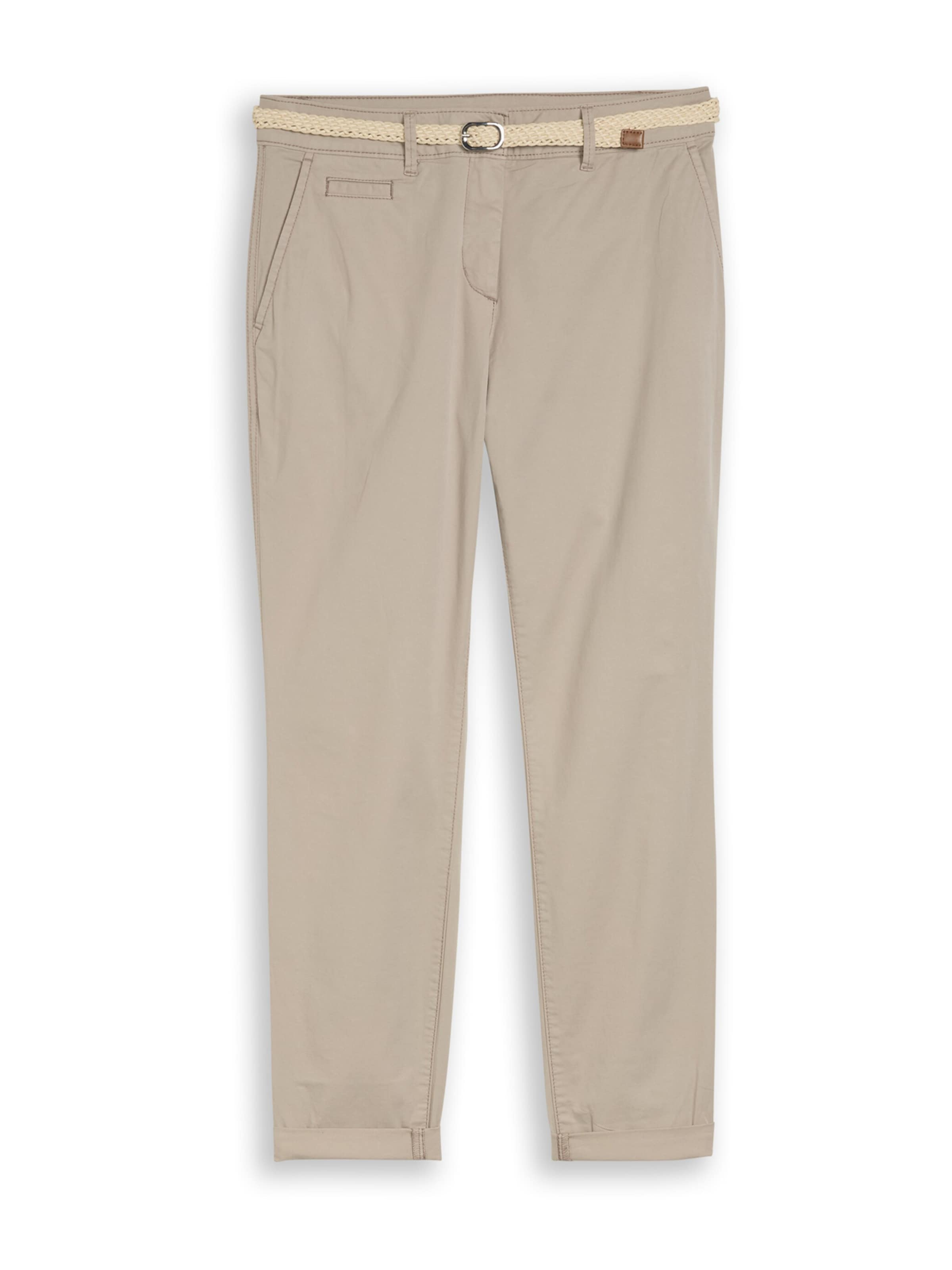 Coupe slim Pantalon chino TOM TAILOR en gris : devant